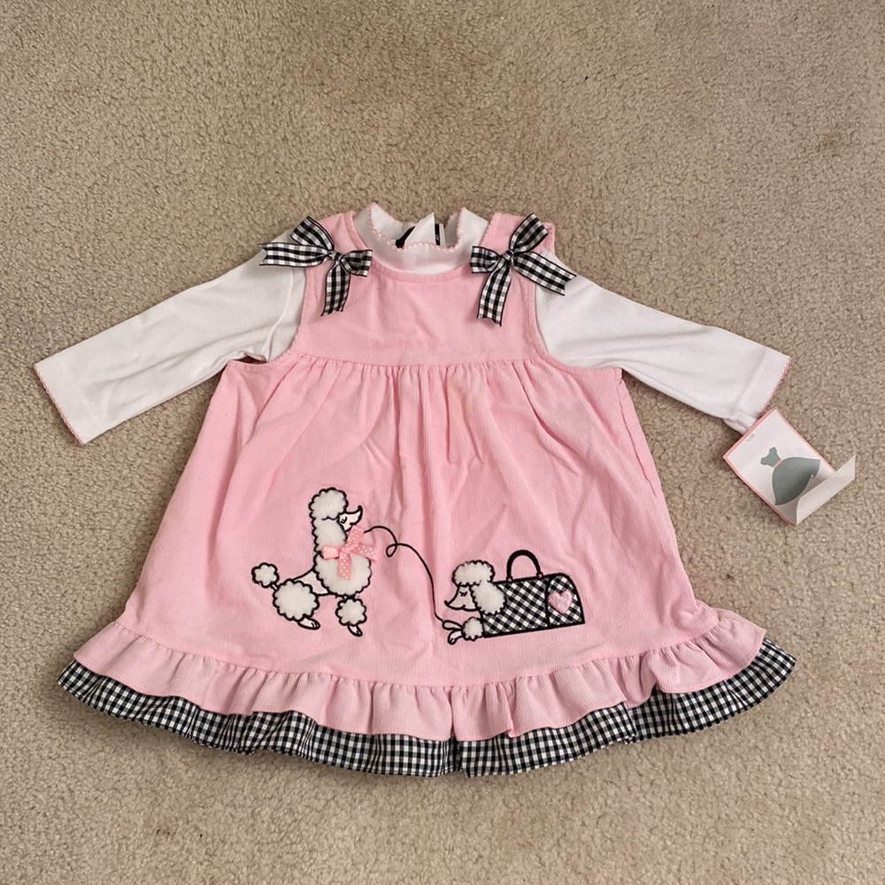2 Peice Set Little Girls Dress and Bodysuit